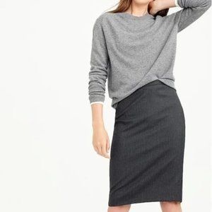 J. Crew No. 2 Pencil Skirt Charcoal Gray Pinstripe All Season Wool Tailored 10